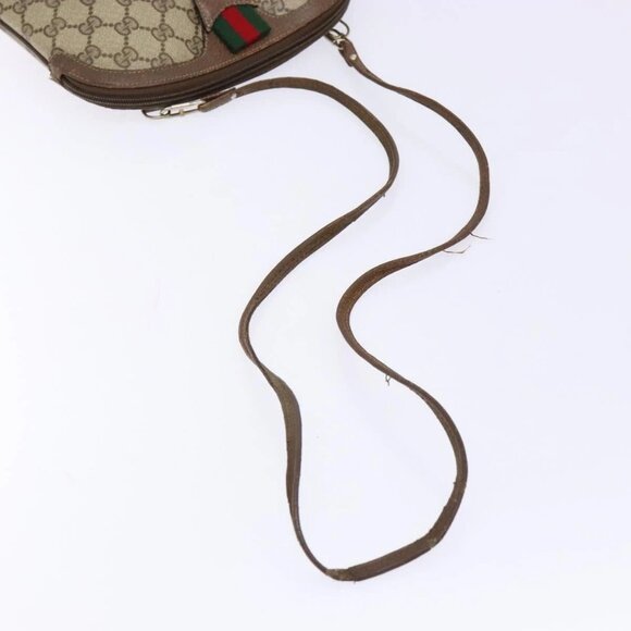 GUCCI GG Supreme Web Sherry Line Shoulder Bag PVC Beige 904 02 047 Auth bs28432 - Picture 8 of 16